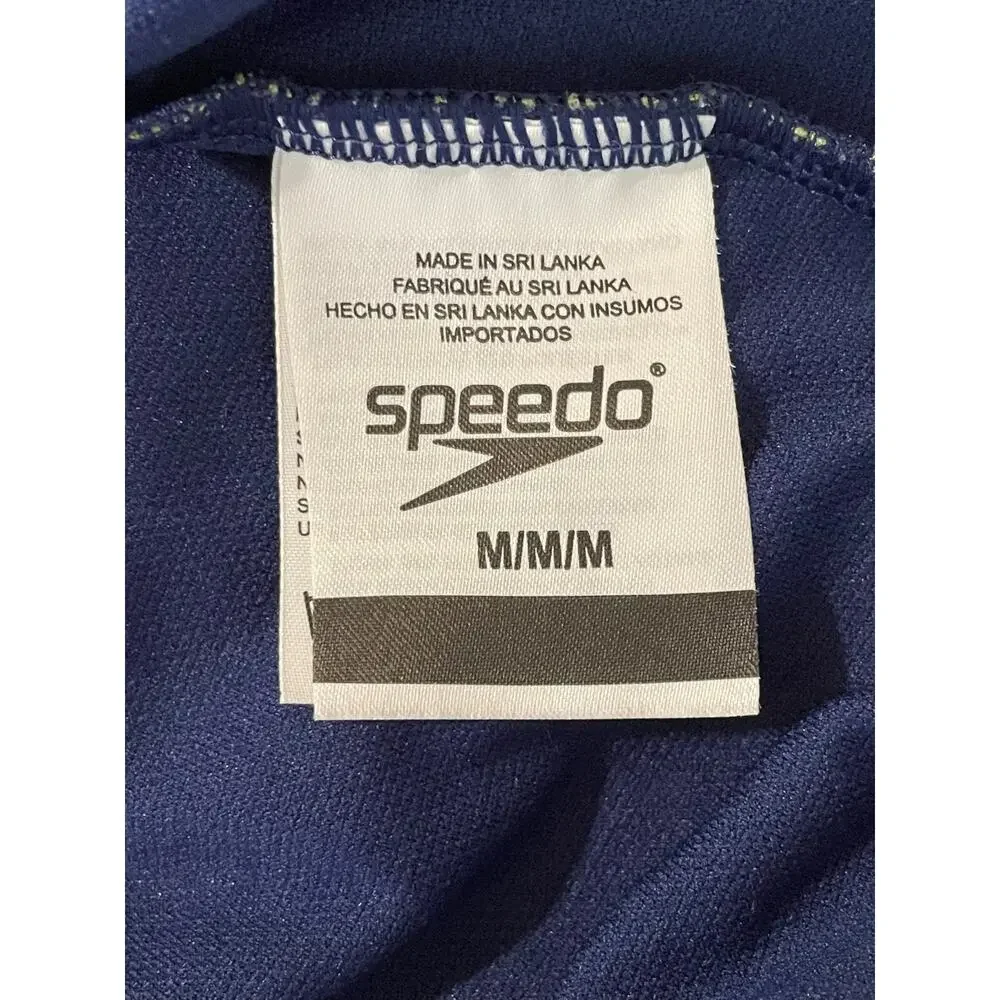 Speedo Girls 1 Piece Swim Suit Sz M 10 Racerback Navy Athletic Modest Bathing
